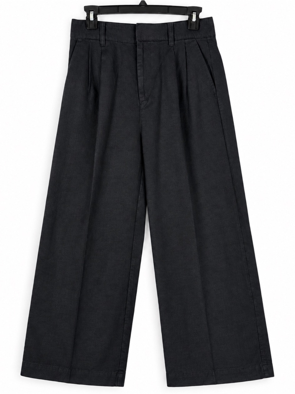 Gap Black Linen Cotton Pleated Wide Leg Pants 6